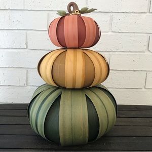 Longaberger Stacked Pumpkins Decorative Piece Multi-color Resin Topper Fall